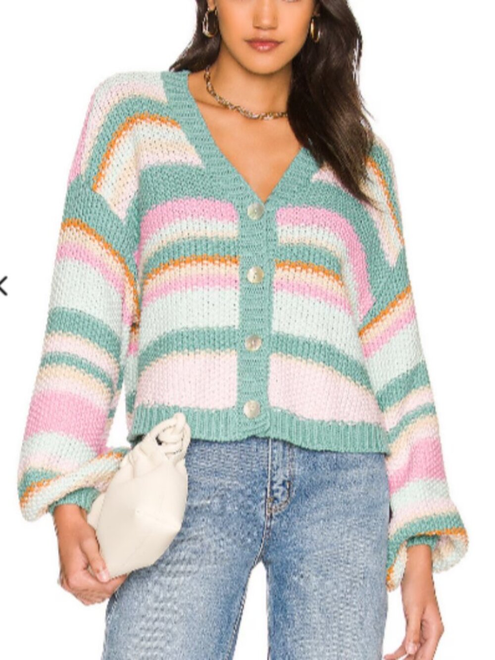 Show Me Your Mumu Good Karma Cardi Sherbert Stripe Knit